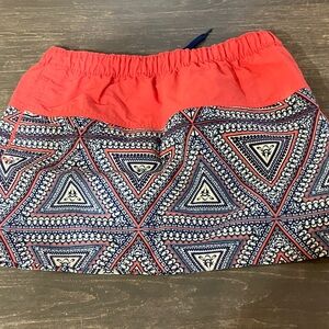 Patagonia Red and Blue Patterned Mini Skirt